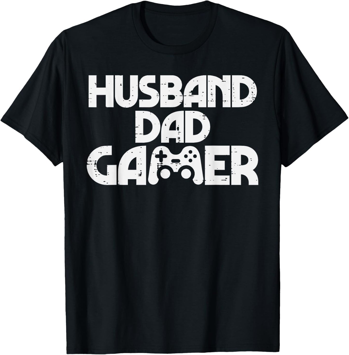 Husband Dad Gamer Cool Gaming Video Game Lover Men Father T-Shirt - T-Shirt | Black