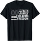 Faith Family Firearms & Freedom - Pro God Guns American Flag Women Men T-Shirt - T-Shirt | Black