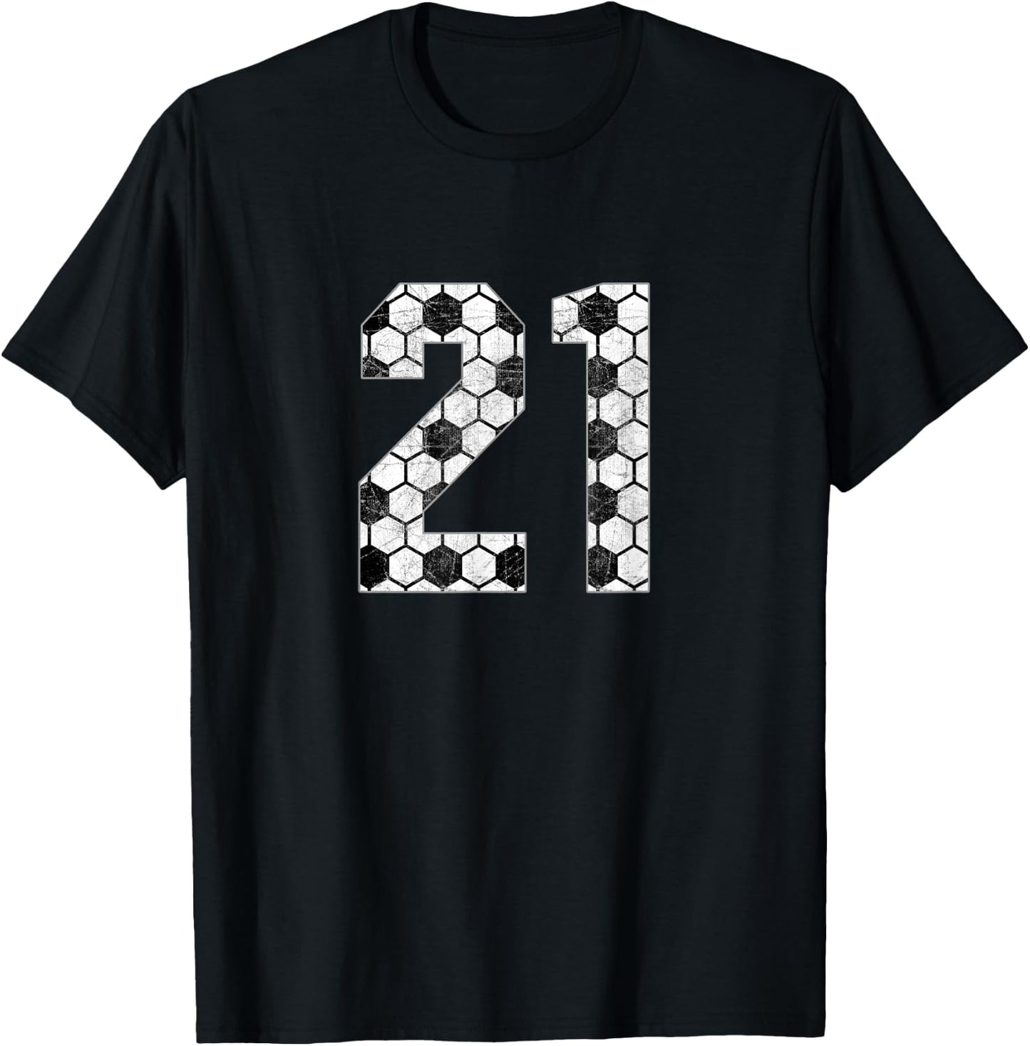 Soccer #21 Love Soccer Mom Favorite Player Jersey Number 21 T-Shirt - T-Shirt | Black