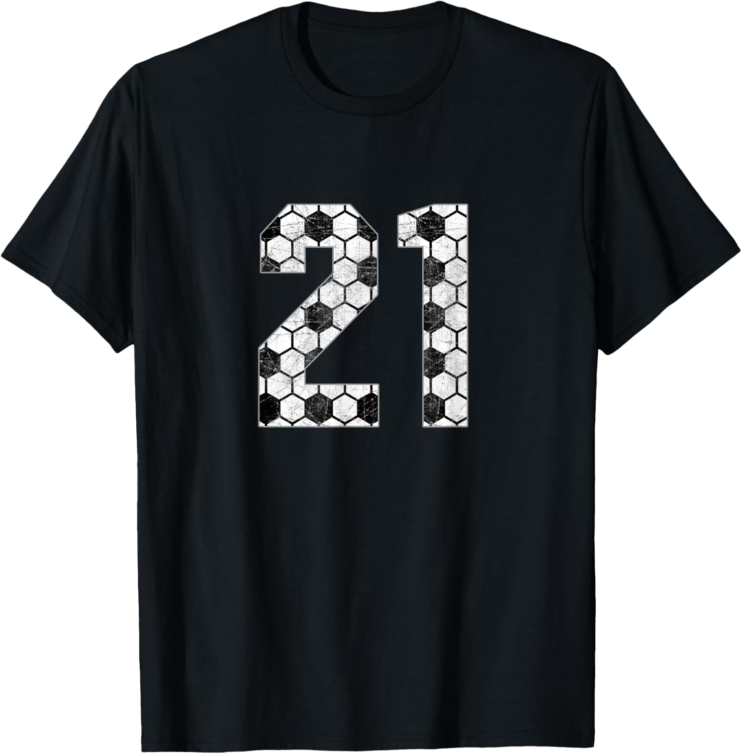 Soccer #21 Love Soccer Mom Favorite Player Jersey Number 21 T-Shirt - T-Shirt | Black