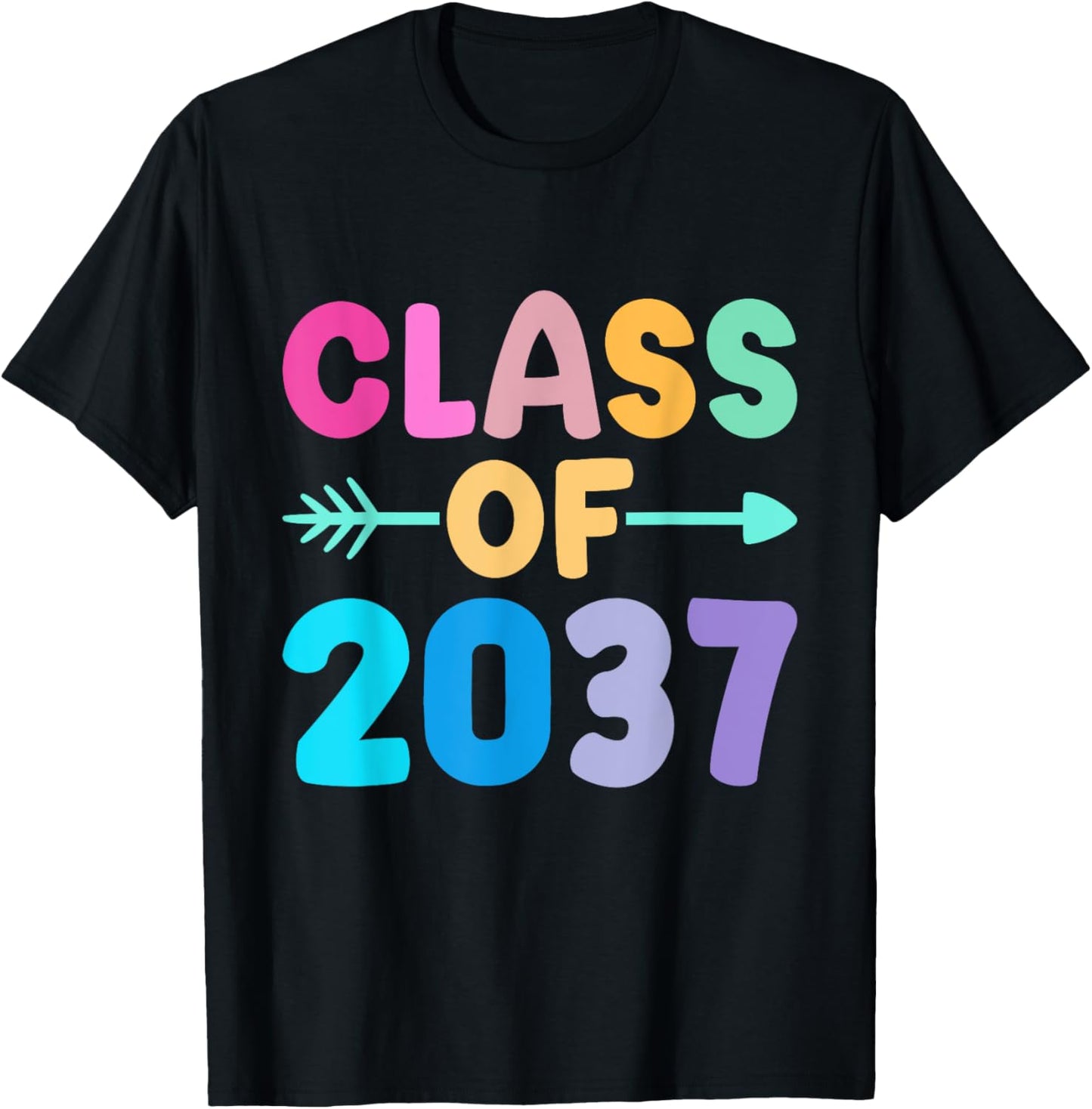 Class of 2037 grow with me kindergarten to graduate T-Shirt - T-Shirt | Black