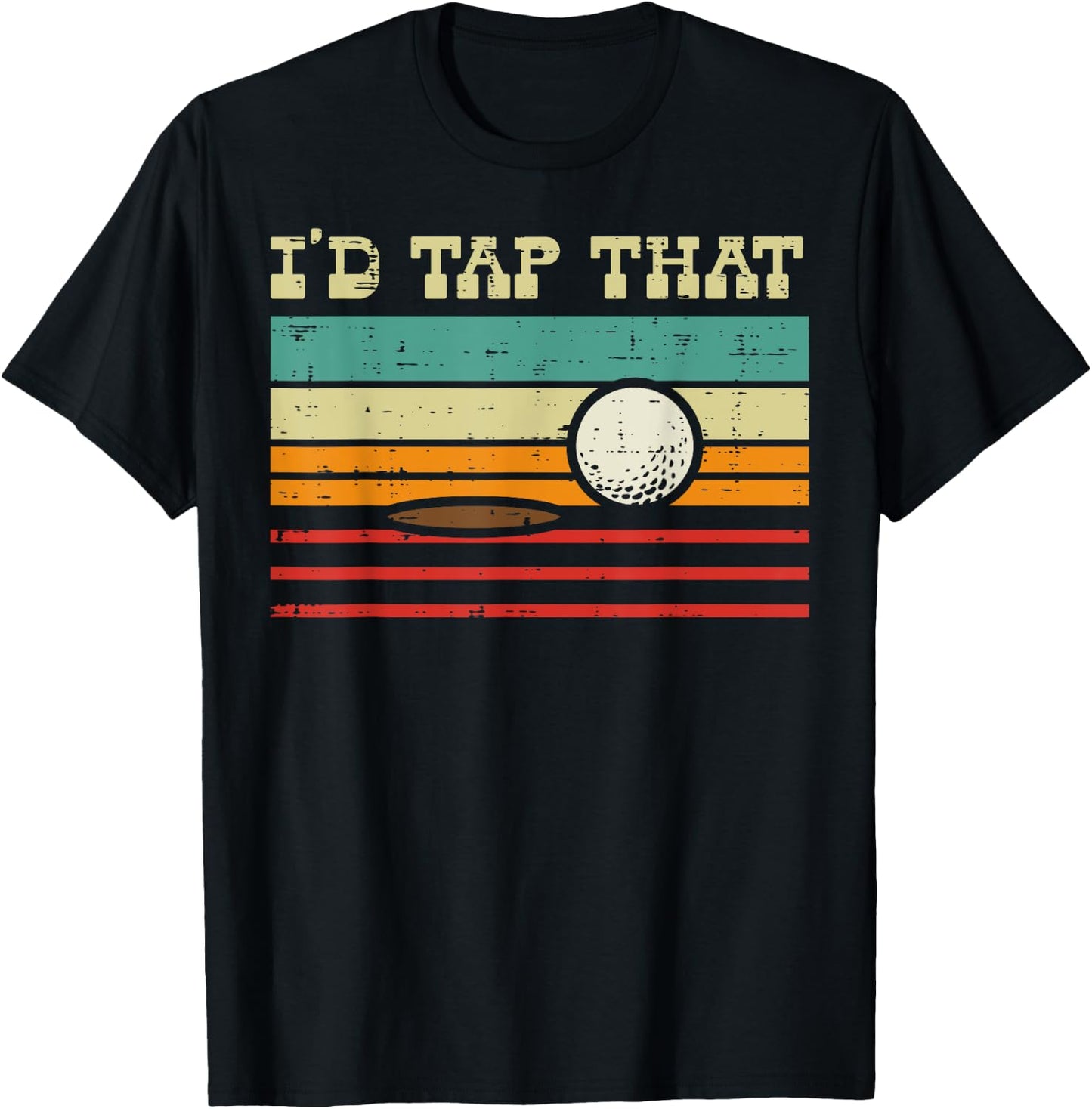 Id Tap That Golf Ball Sunset Retro Golfing Golfer Men Women T-Shirt - T-Shirt | Black