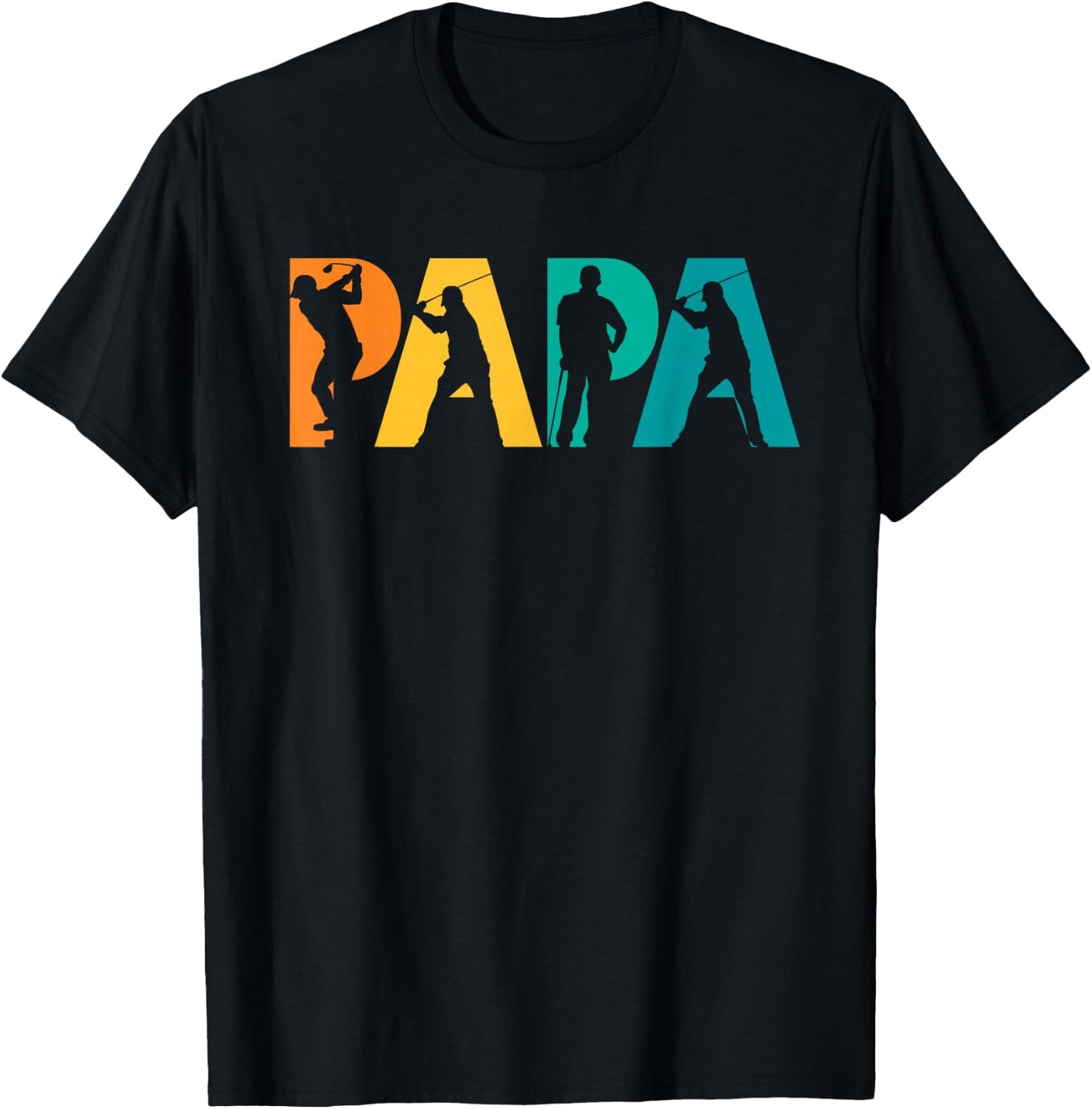 Papa Golf Gift Father, Grandfather- Playing Golf Papa T-Shirt - T-Shirt | Black