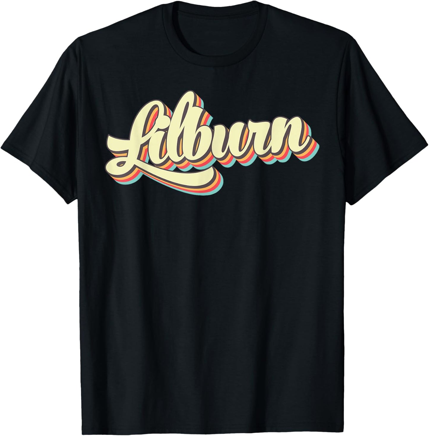 Lilburn Retro Art Baseball Font Vintage T-Shirt - T-Shirt | Black