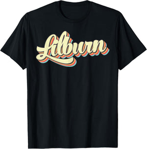 Lilburn Retro Art Baseball Font Vintage T-Shirt - T-Shirt | Black