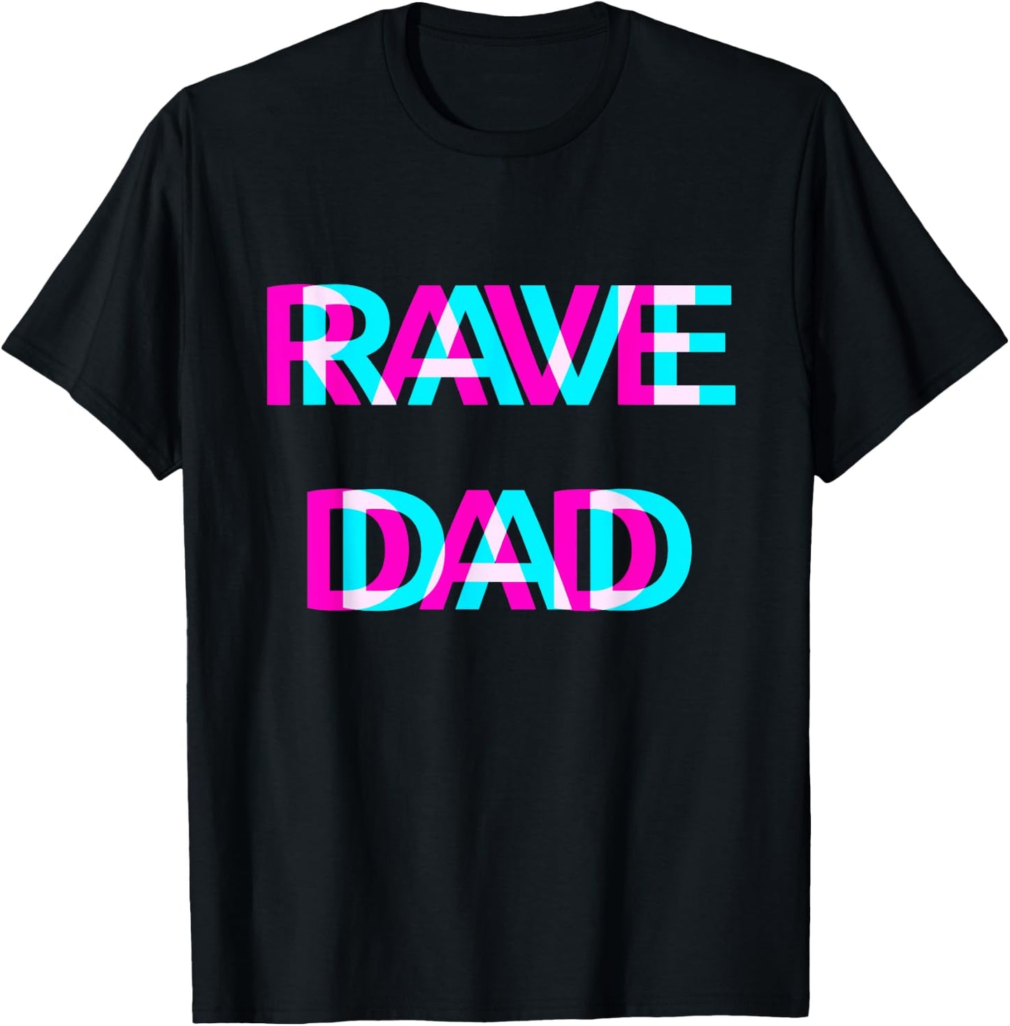 Rave Dad Techno EDM Music Festival Father Daddy Raver T-Shirt - T-Shirt | Black