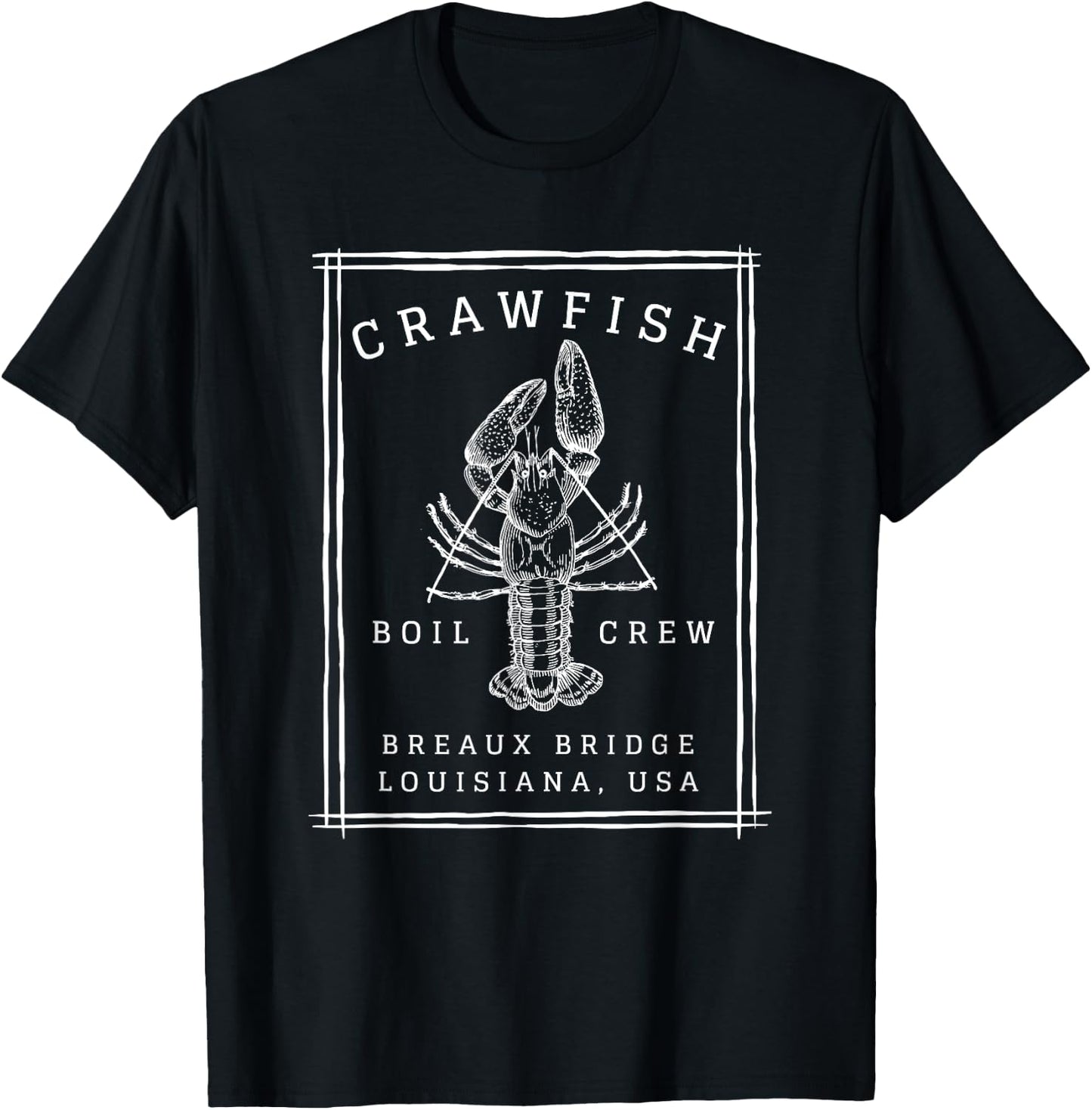 Crawfish Crew Breaux Bridge Retro Cajun Seafood Gift T-Shirt - T-Shirt | Black