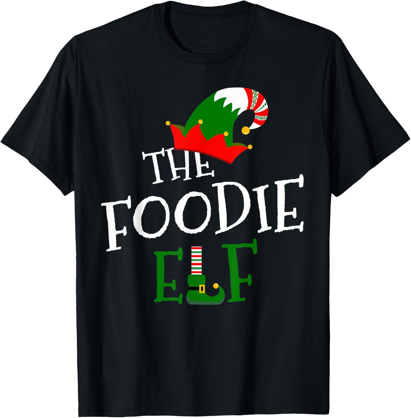 The Foodie Elf Family Matching Group Gift Christmas Costume T-Shirt - T-Shirt | Black