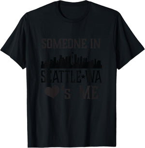 Kids Someone in Seattle Washington Loves Me T-Shirt - T-Shirt | Black