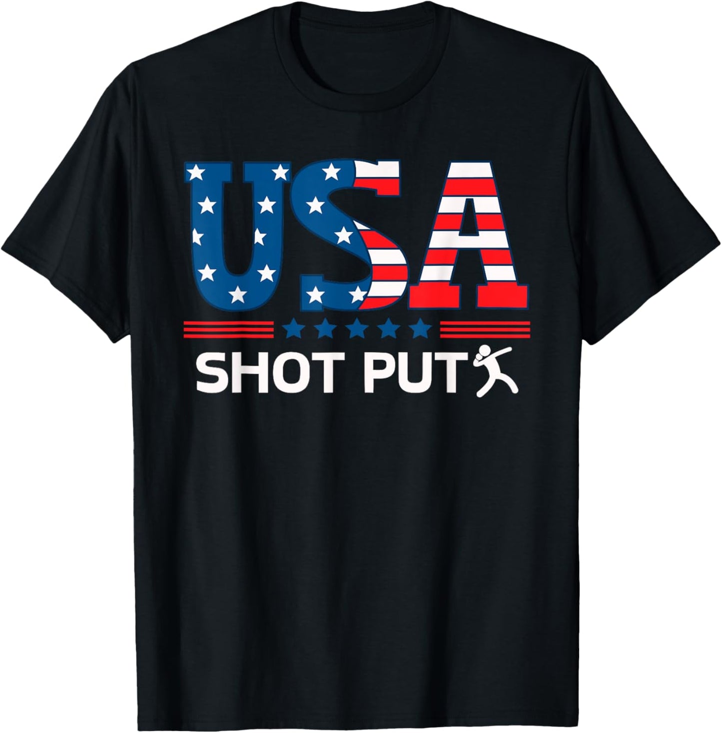 United States Flag Shot Put USA Team Sport Shot Put T-Shirt - T-Shirt | Black