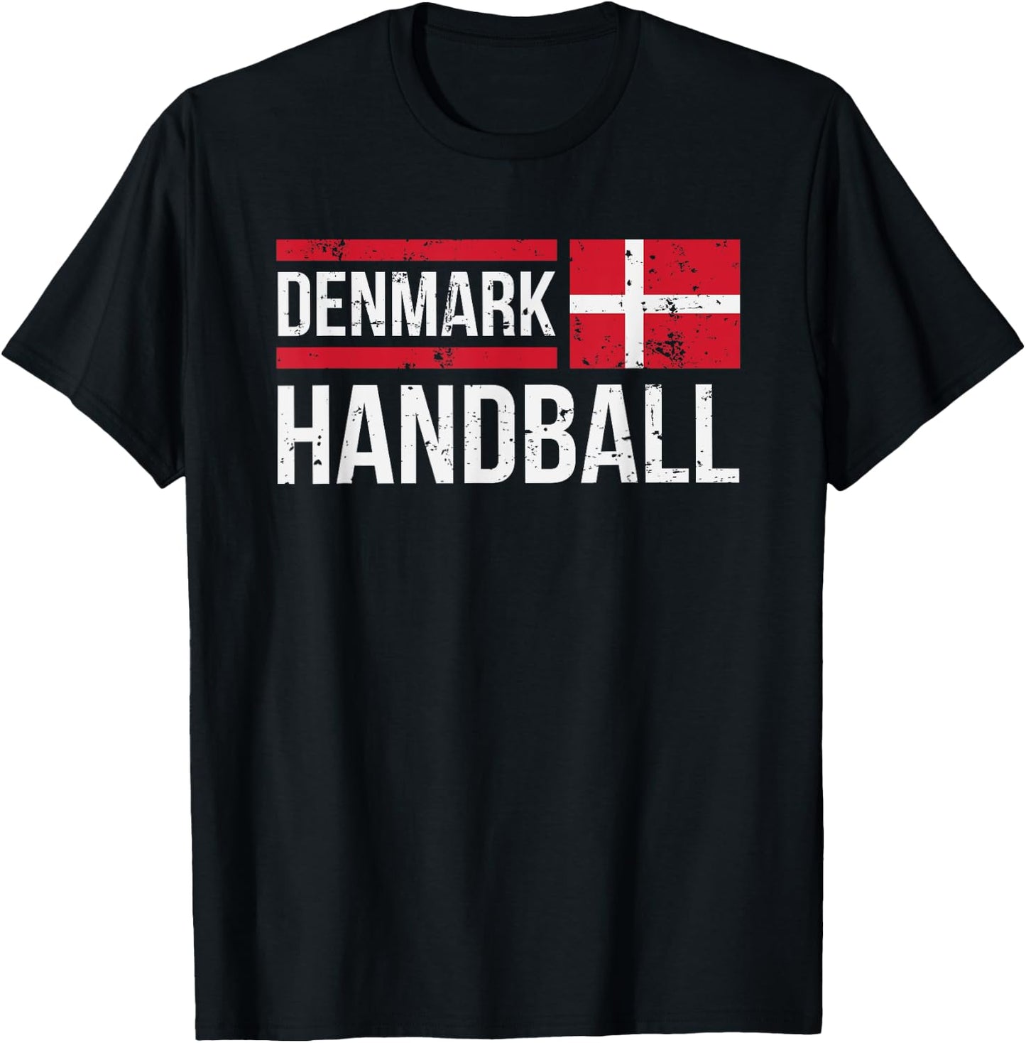 Denmark Handball Flag Fan Team Player Jersey Gift T-Shirt - T-Shirt | Black