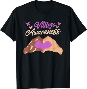 Vitiligo Awareness, Vitiligo Fighter Awareness Day T-Shirt - T-Shirt | Black