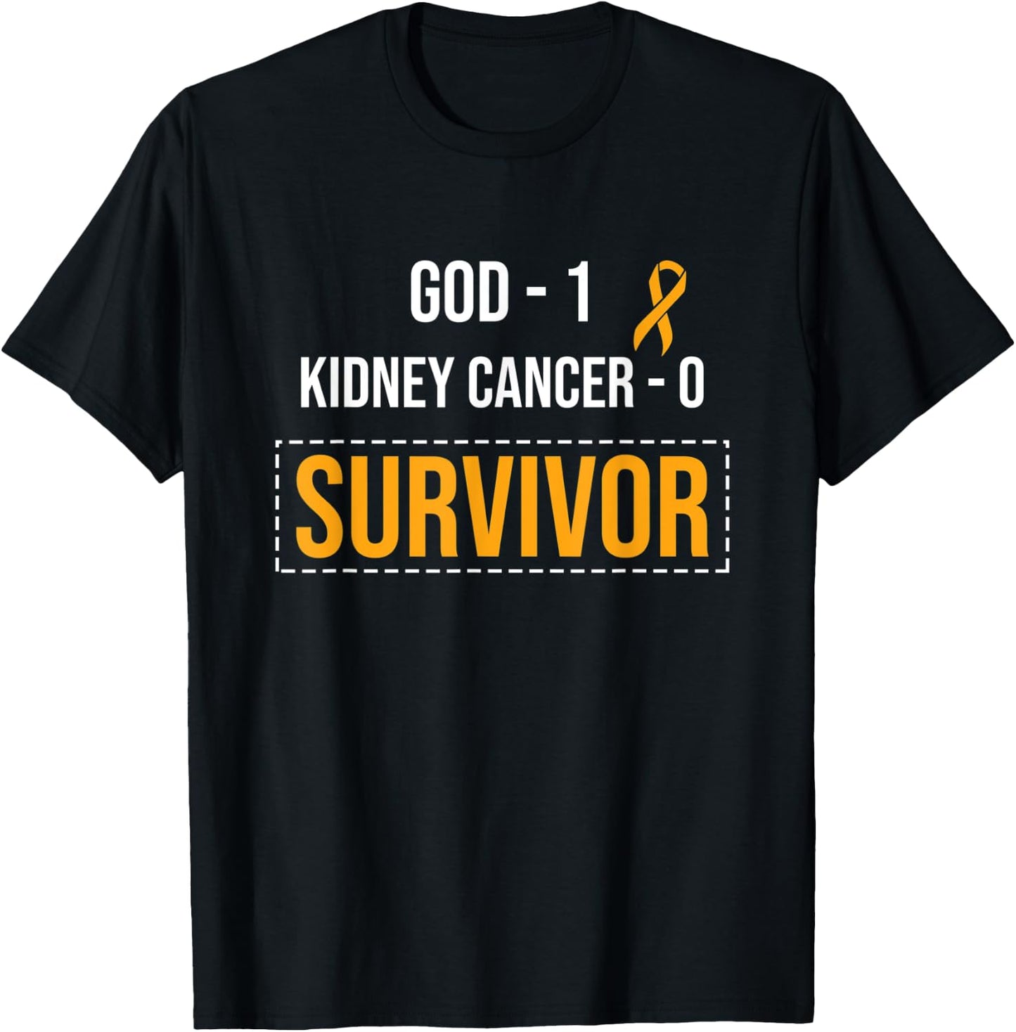 God 1 Kidney Cancer 0 Kidney Cancer Survivor Awareness T-Shirt - T-Shirt | Black