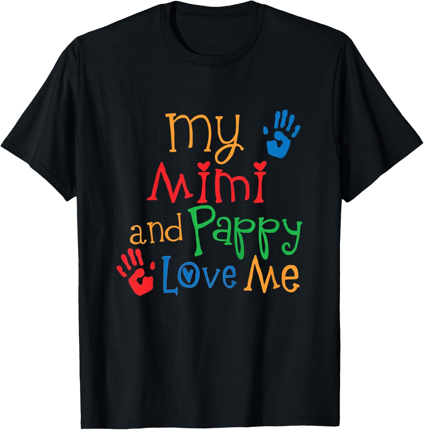 Kids Mimi and Pappy Love Me Grandchild T-Shirt - T-Shirt | Black