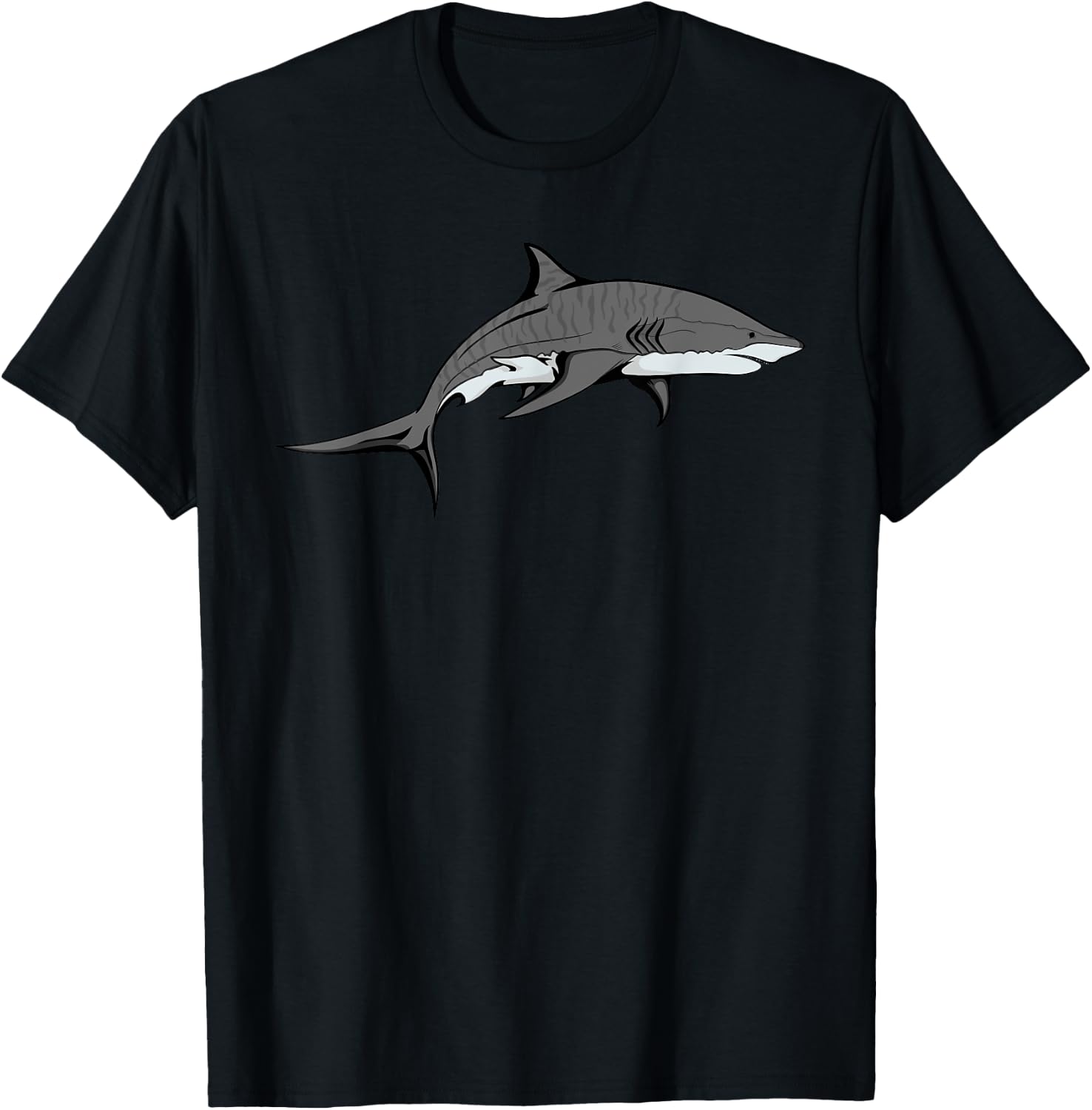 Tiger Shark Graphic Cool Shark T-Shirt - T-Shirt | Black