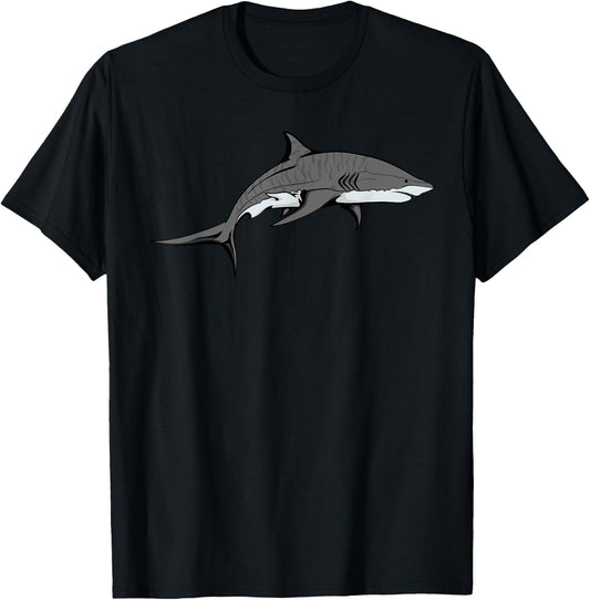 Tiger Shark Graphic Cool Shark T-Shirt - T-Shirt | Black