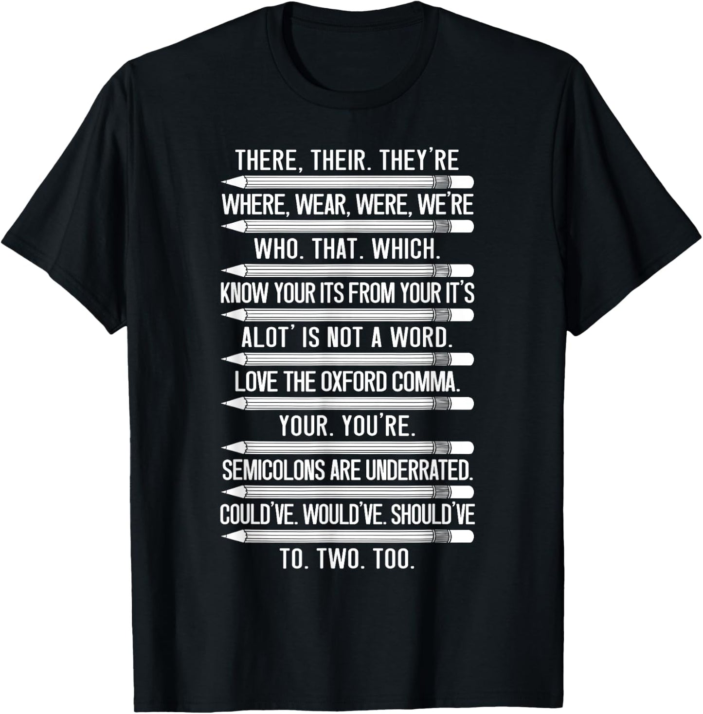 Funny Grammar Police Grammar Nazy English Writing Teacher T-Shirt - T-Shirt | Black