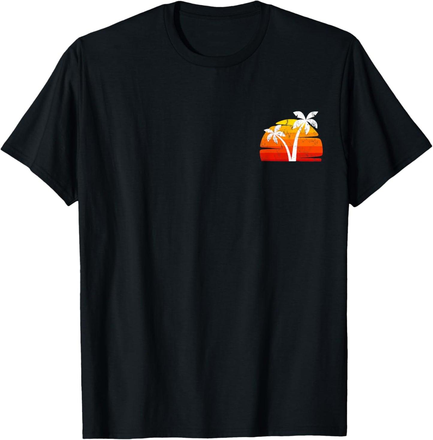 Cool Summer Sunset Vacation Men Women Beach Palm Trees T-Shirt - T-Shirt | Black