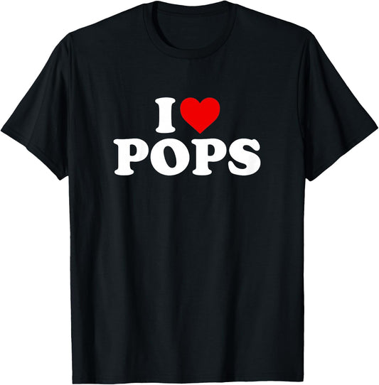 I Love Pops Shirt For Boy Girl Toddler Children Youth T-Shirt - T-Shirt | Black