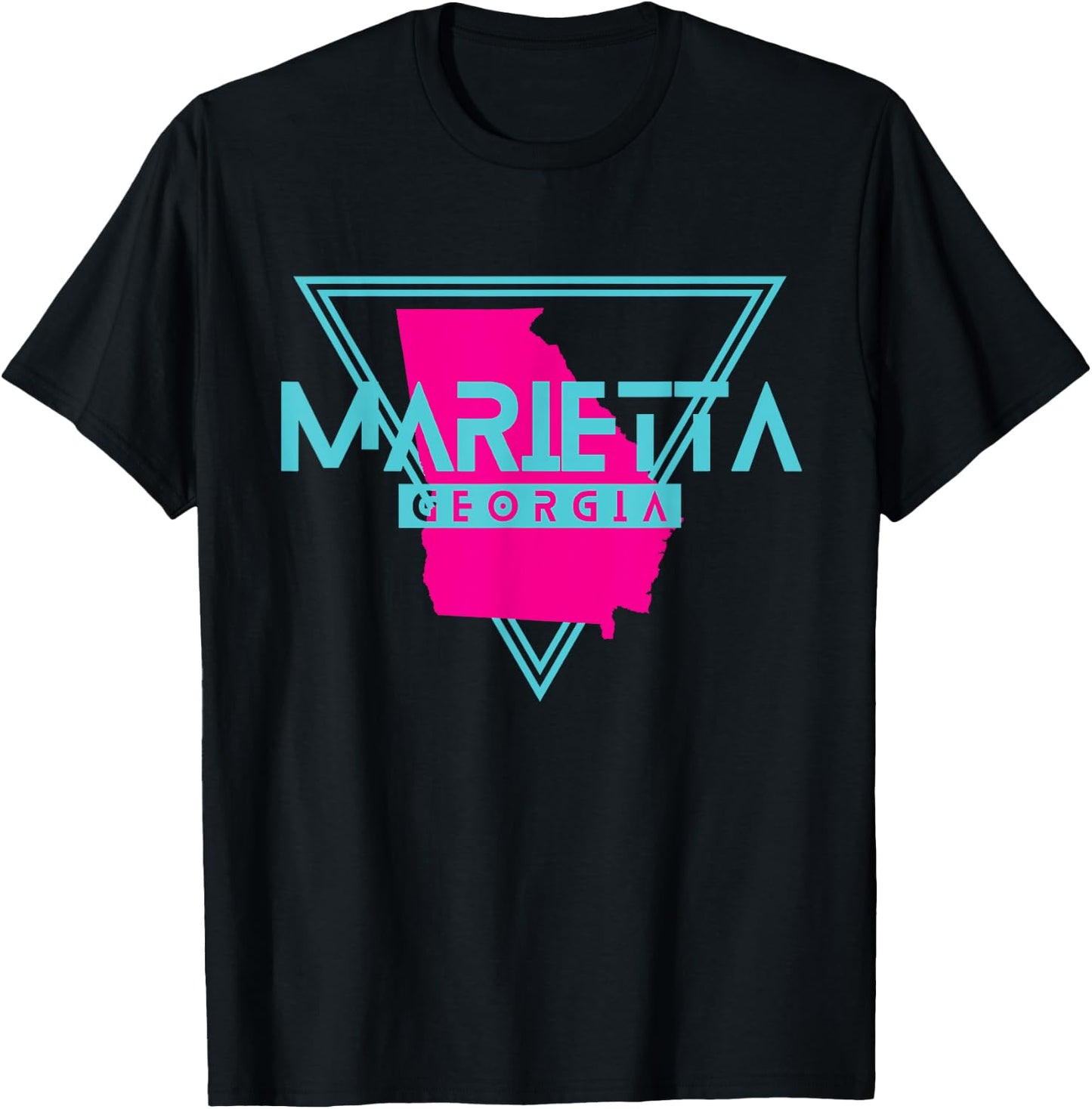 Marietta Georgia Souvenir GA Retro Triangle T-Shirt - T-Shirt | Black