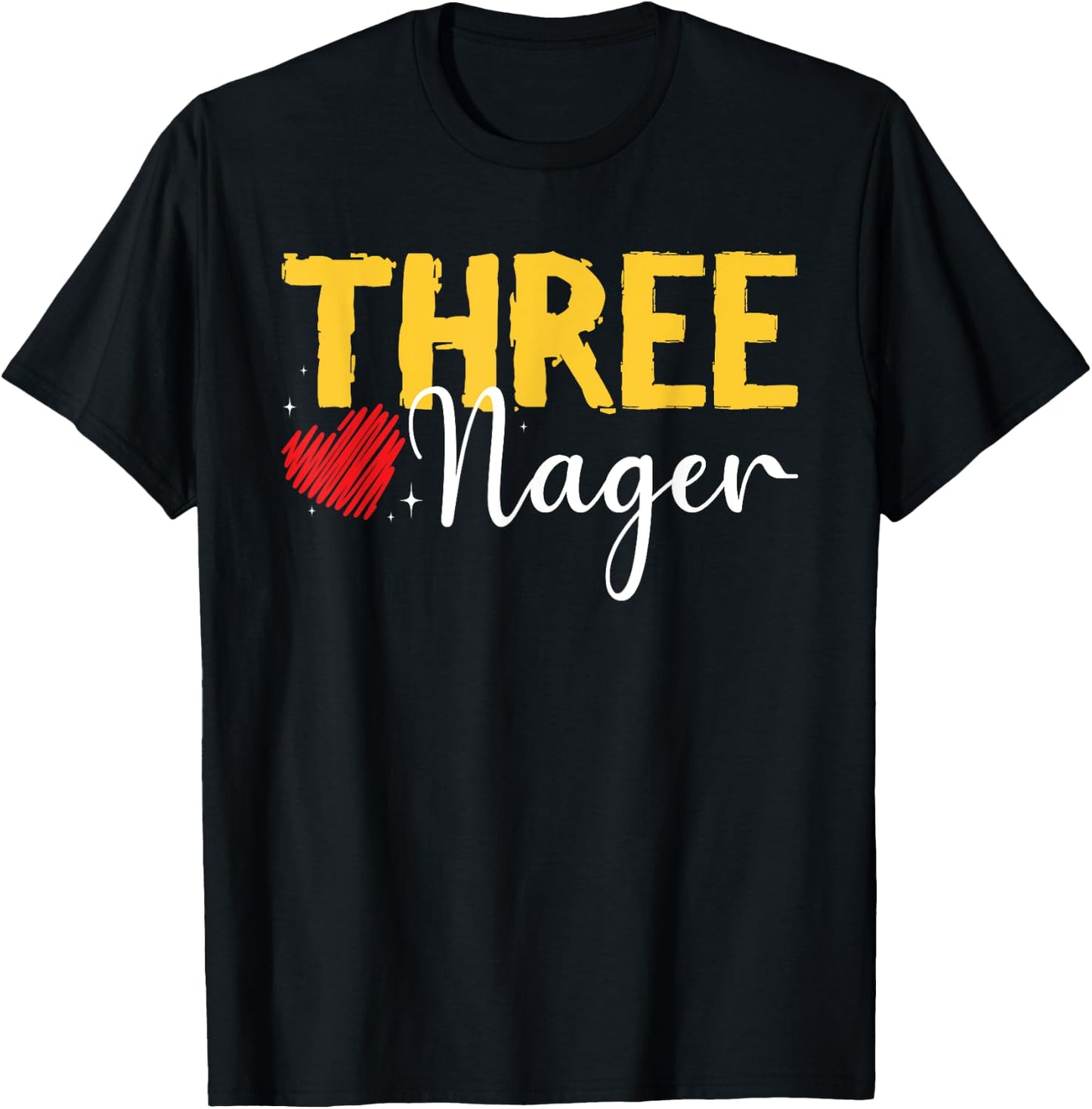 Kids Three Nager Threenager 3rd Birthday Boy Third Birthday T-Shirt - T-Shirt | Black