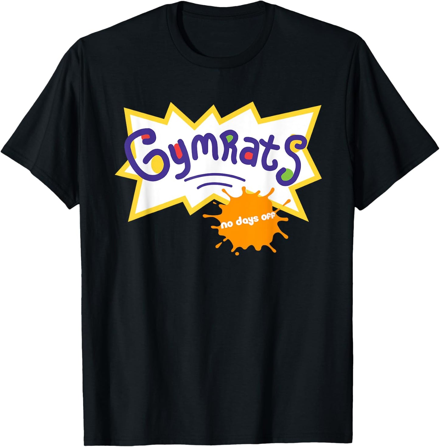 Funny Workout , Gymrats 90s TV Style Workout Graphic T-Shirt - T-Shirt | Black