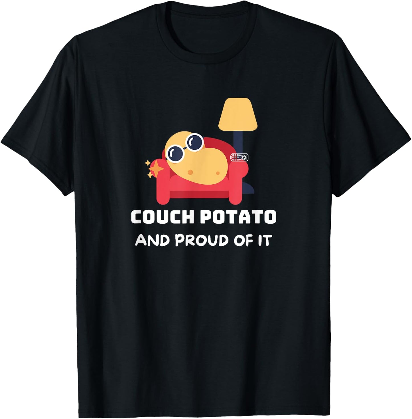 Couch potato designs Funny Couch potato and proud of it. ,Black , Small T-Shirt - T-Shirt | Black