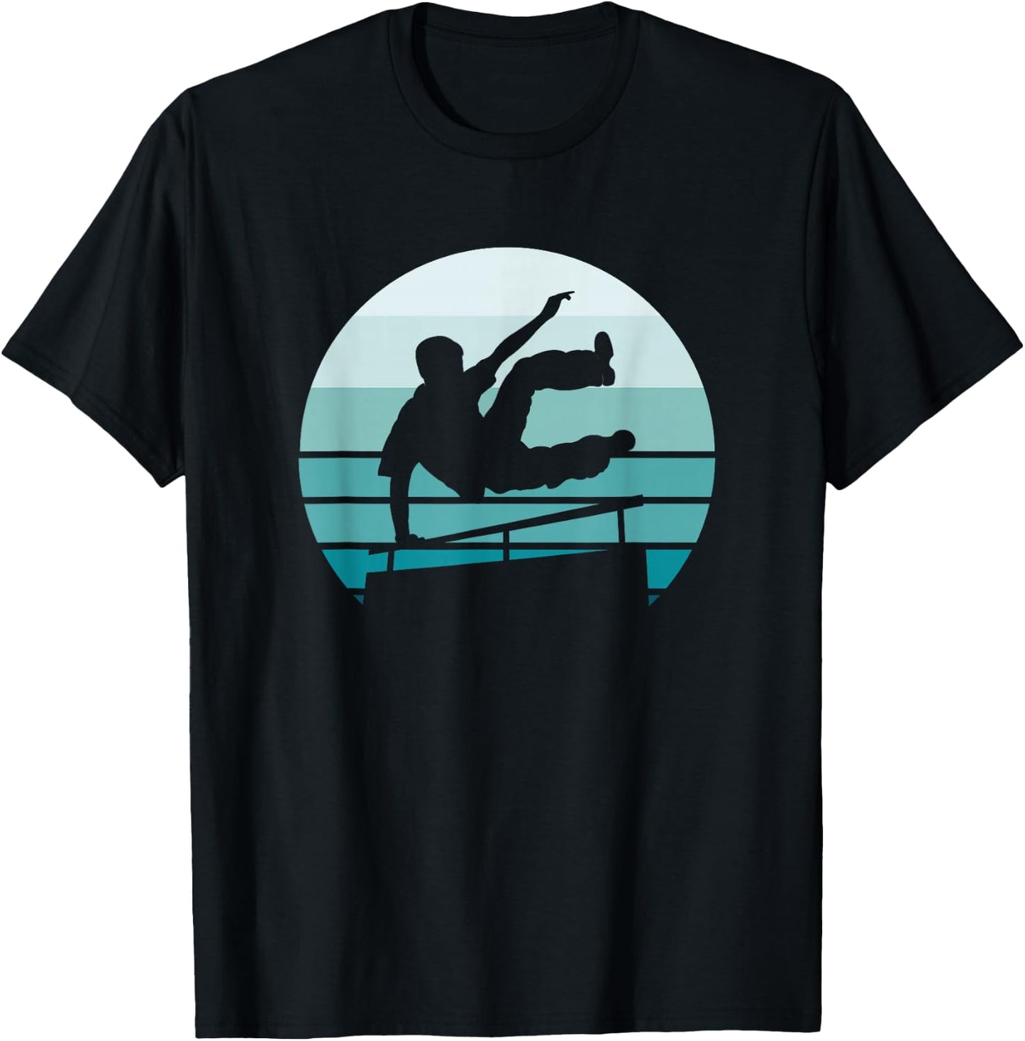 Parkour, Retro and Vintage style Silhouette T-Shirt - T-Shirt | Black