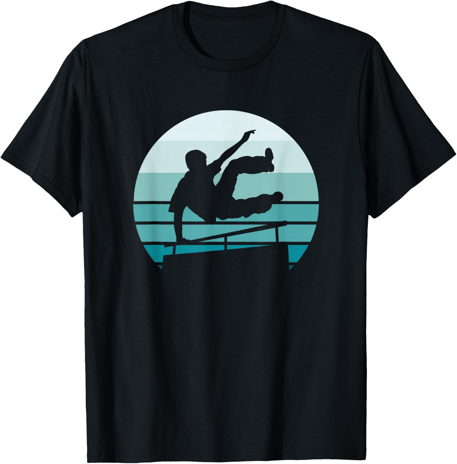 Parkour, Retro and Vintage style Silhouette T-Shirt - T-Shirt | Black