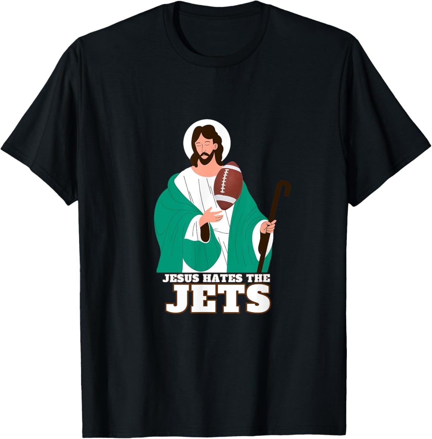 Jesus Hates The Jets Football Shirt T-Shirt - T-Shirt | Black