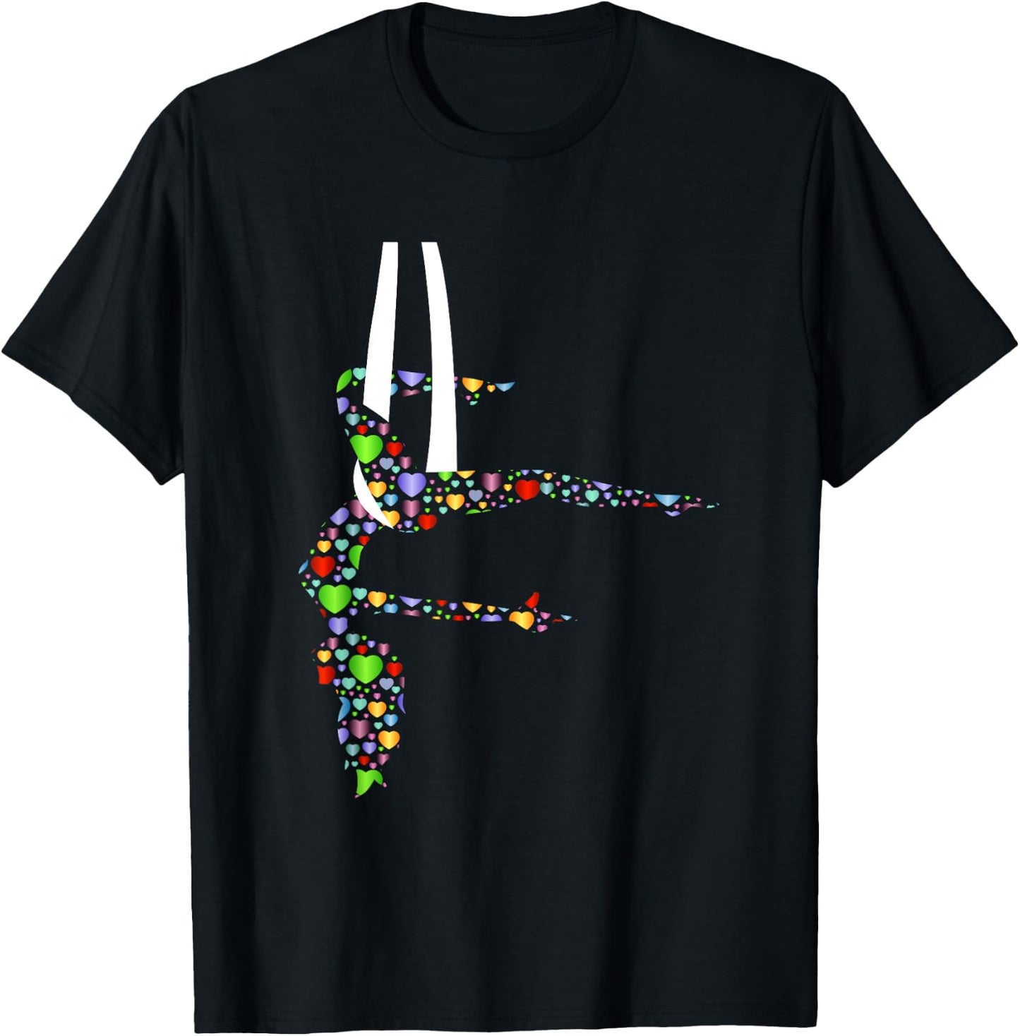 Aerial Yoga Hearts Lover Gift Aerialist Yogi Dance Gifts T-Shirt - T-Shirt | Black