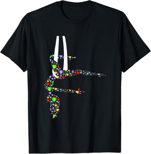 Aerial Yoga Hearts Lover Gift Aerialist Yogi Dance Gifts T-Shirt - T-Shirt | Black