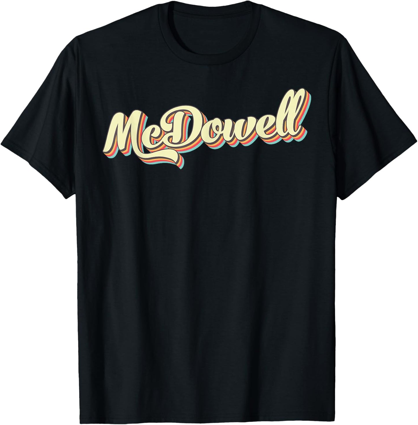 McDowell Retro Art Baseball Font Vintage T-Shirt - T-Shirt | Black