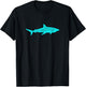 Shark | Turquoise Green Blue Shark Silhouette | Shark Gift T-Shirt - T-Shirt | Black