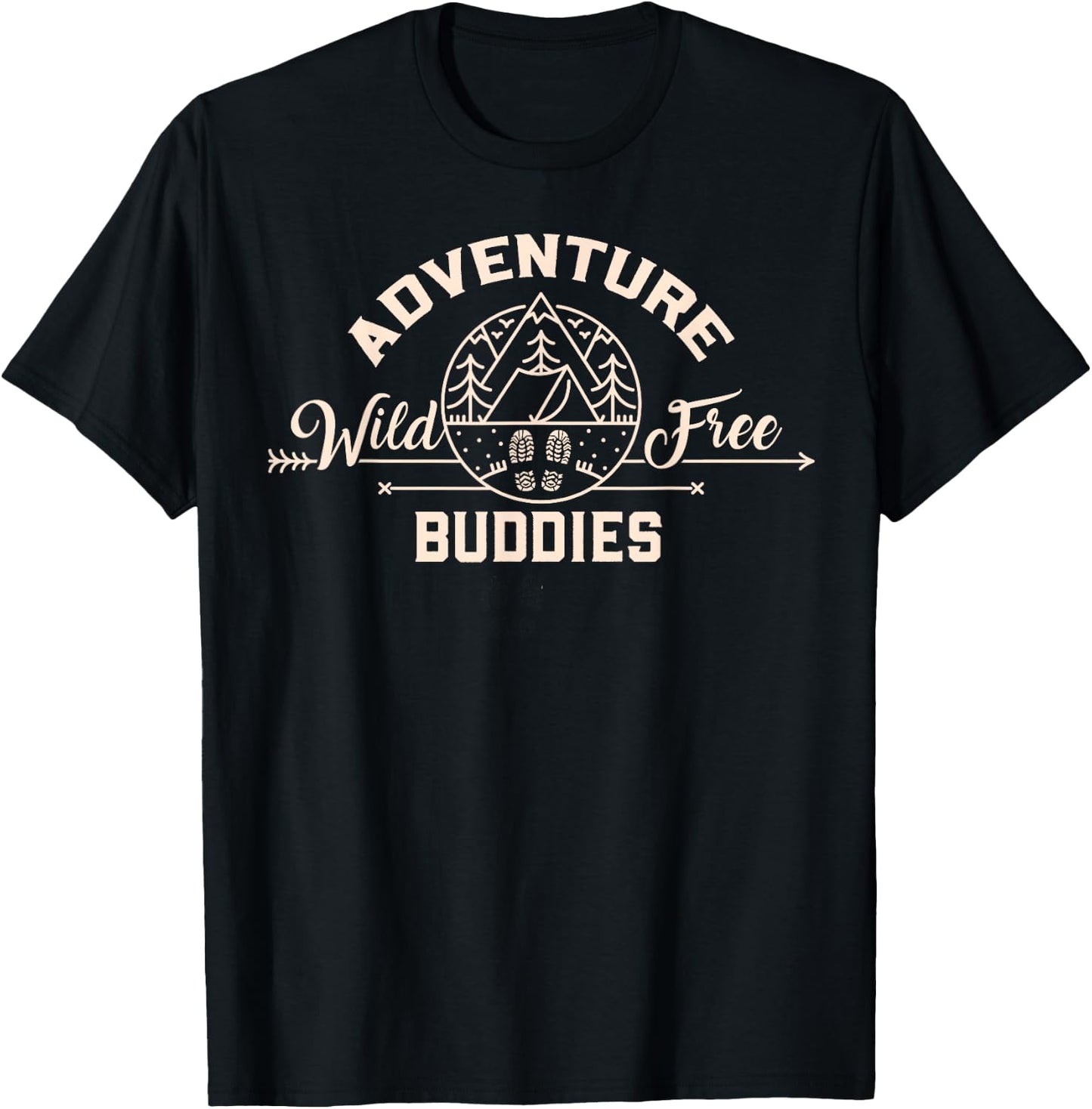 Funny Hiking Mountains Meme Quote Adventure Buddies T-Shirt - T-Shirt | Black