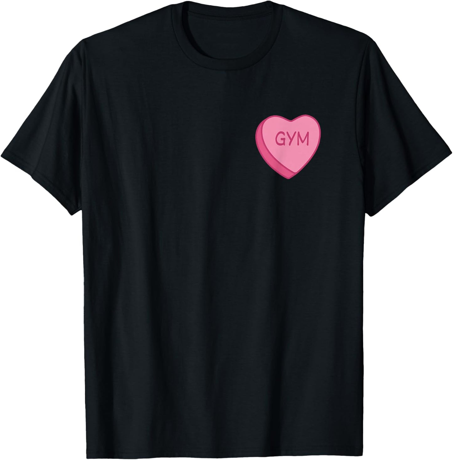 Valentine Gym Pump Cover Women Pink Cute Sweetheart Candy T-Shirt - T-Shirt | Black