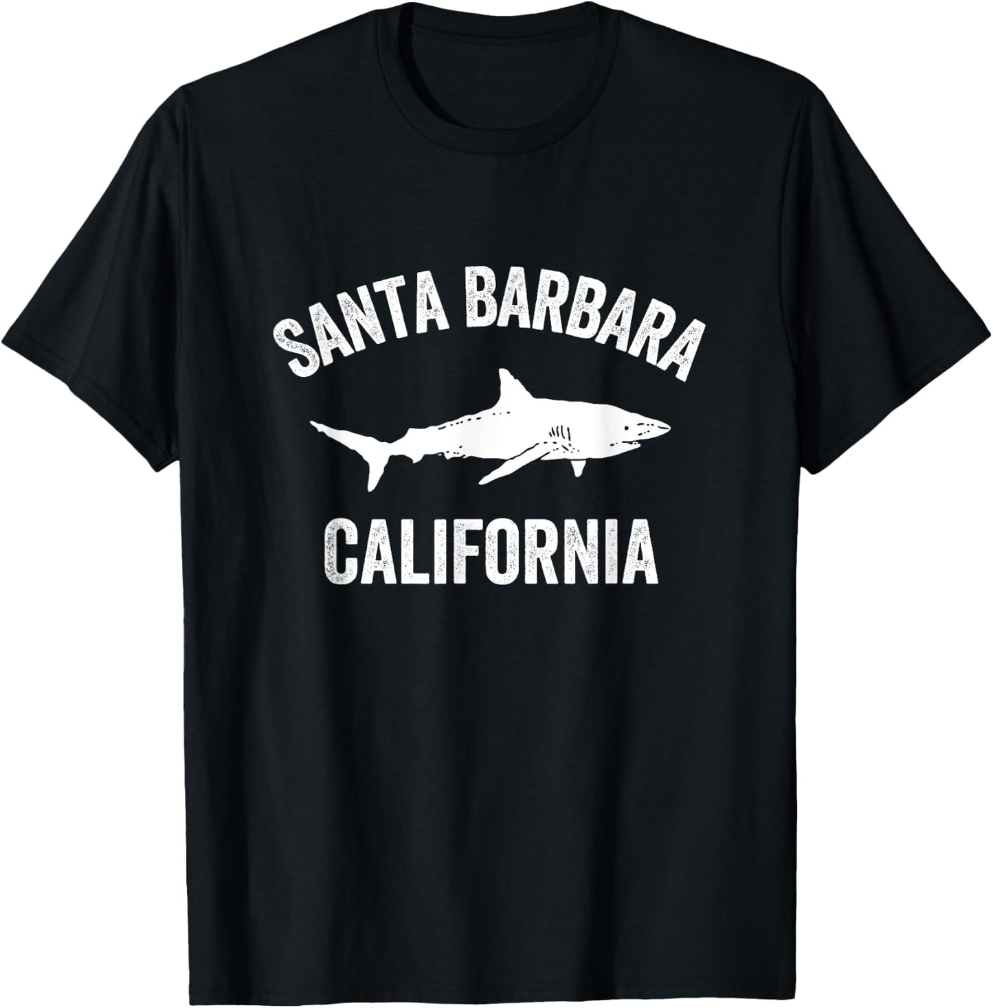 Santa Barbara California Shark Shirt | Santa Barbara Shark T-Shirt - T-Shirt | Black