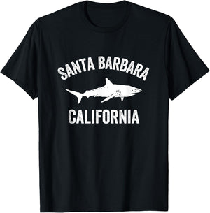Santa Barbara California Shark Shirt | Santa Barbara Shark T-Shirt - T-Shirt | Black
