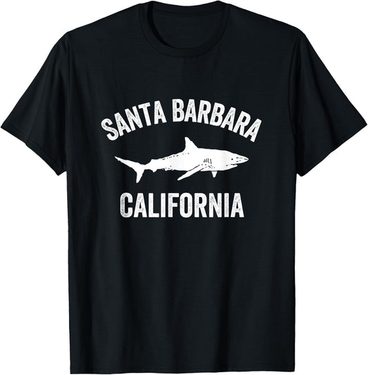 Santa Barbara California Shark Shirt | Santa Barbara Shark T-Shirt - T-Shirt | Black