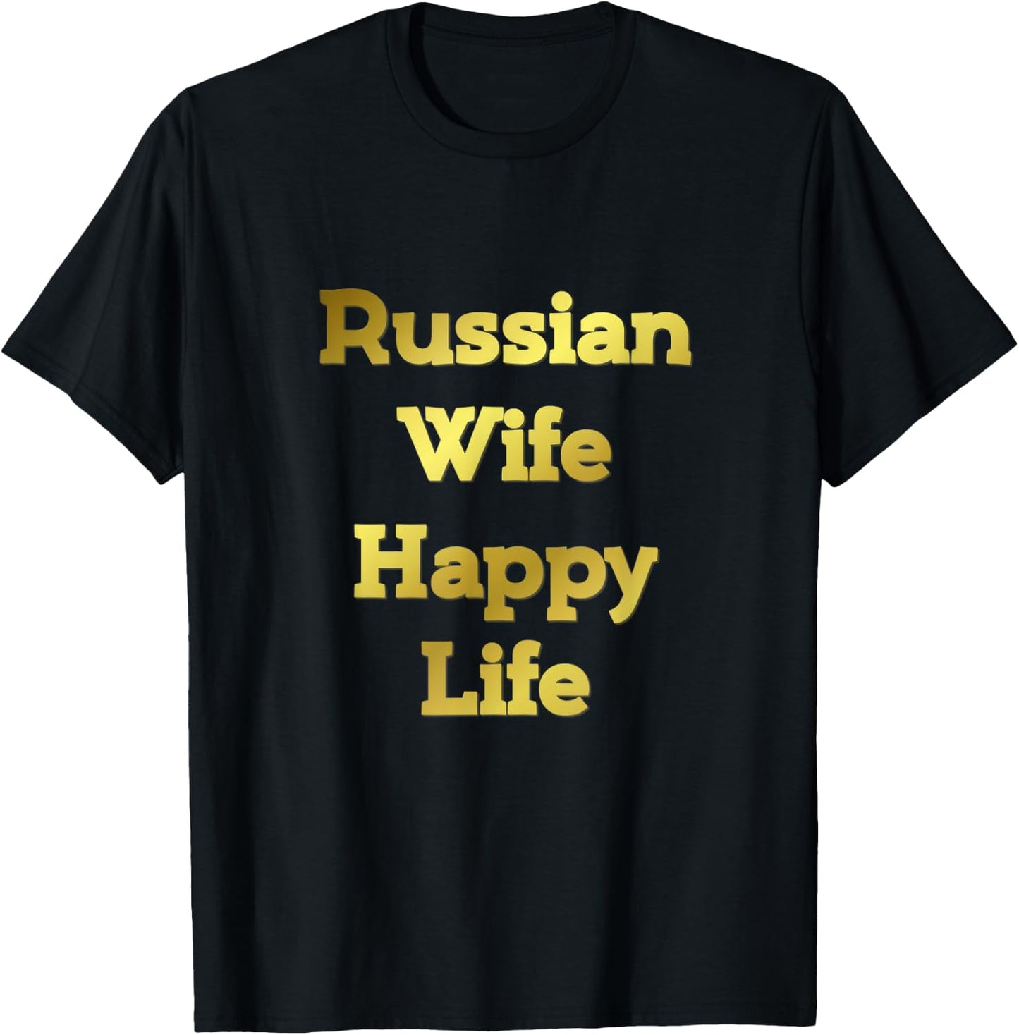 Russian Wife Happy Life Fun USSR Soviet Vodka Red T-Shirt - T-Shirt | Black
