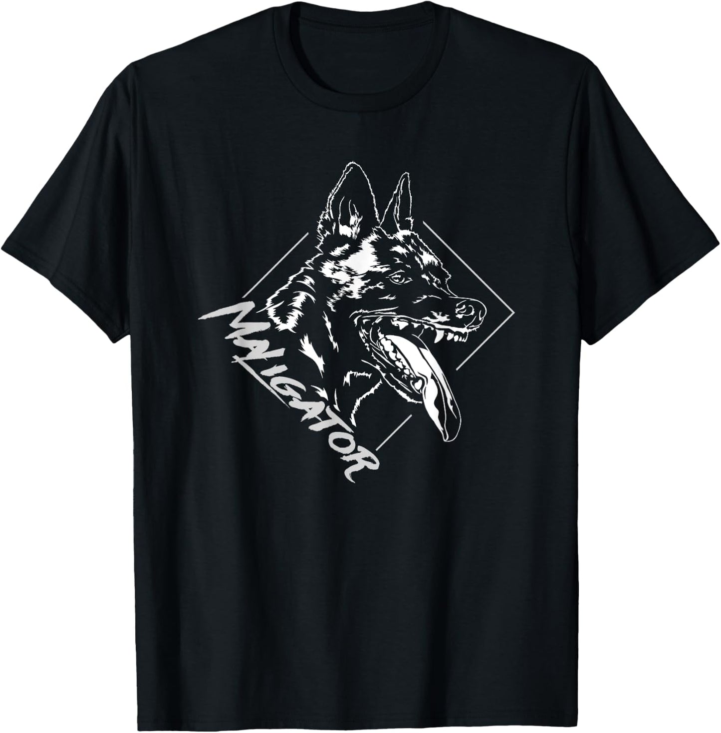 Funny Maligator Belgian Malinois dog breed present gift Men Women Girls Kids T-Shirt - T-Shirt | Black