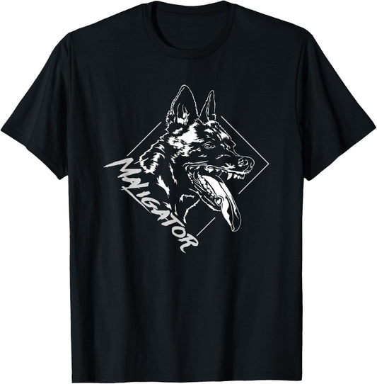 Funny Maligator Belgian Malinois dog breed present gift Men Women Girls Kids T-Shirt - T-Shirt | Black