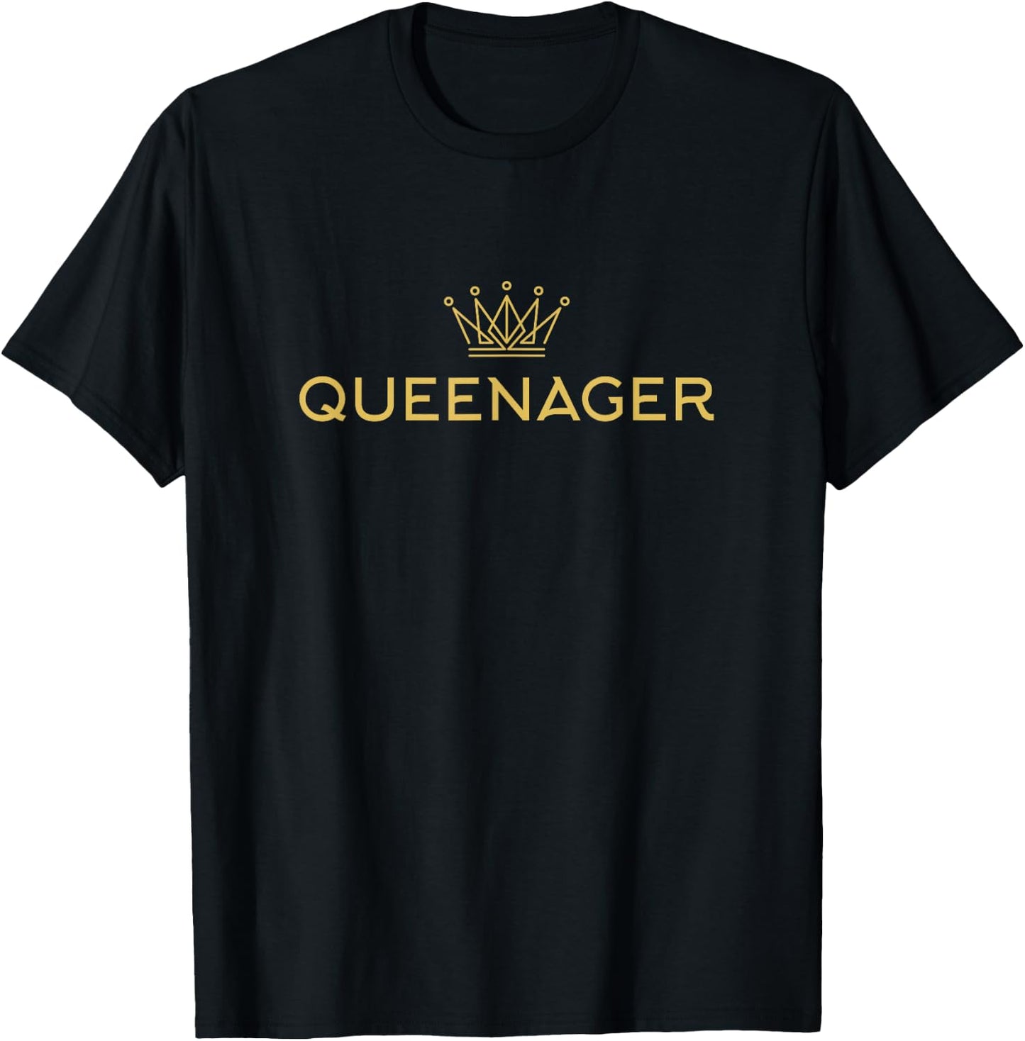 Queenager, Fun Older Woman, Funny Senior Citizen T-Shirt - T-Shirt | Black