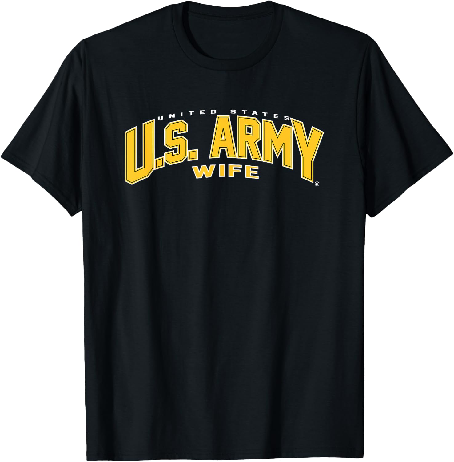 United States Army Military Wife Green Officially Licensed T-Shirt - T-Shirt | Black
