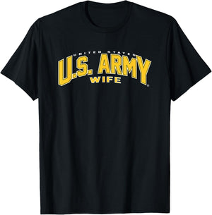 United States Army Military Wife Green Officially Licensed T-Shirt - T-Shirt | Black