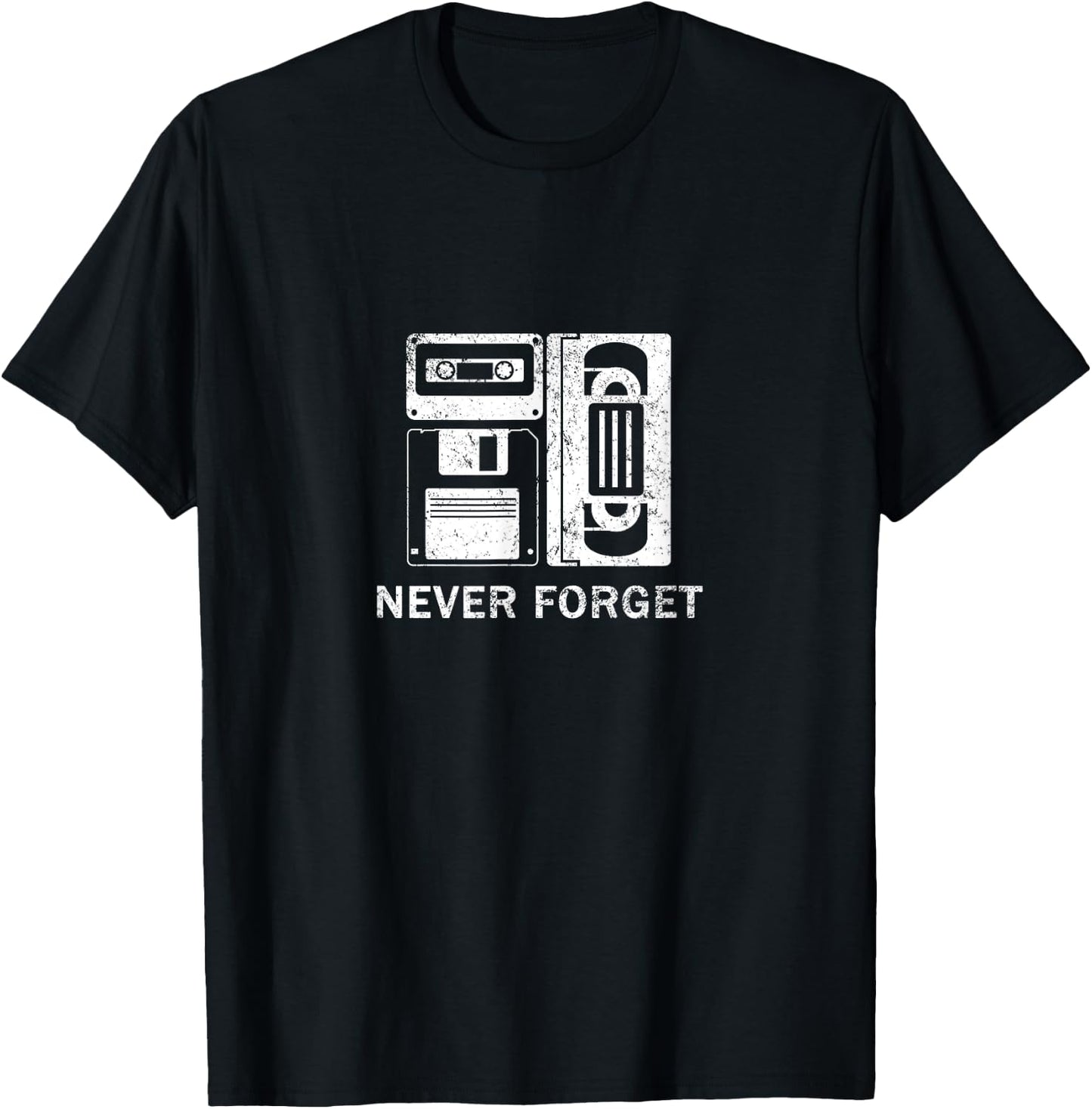 Never Forget Funny Retro T-Shirt - T-Shirt | Black