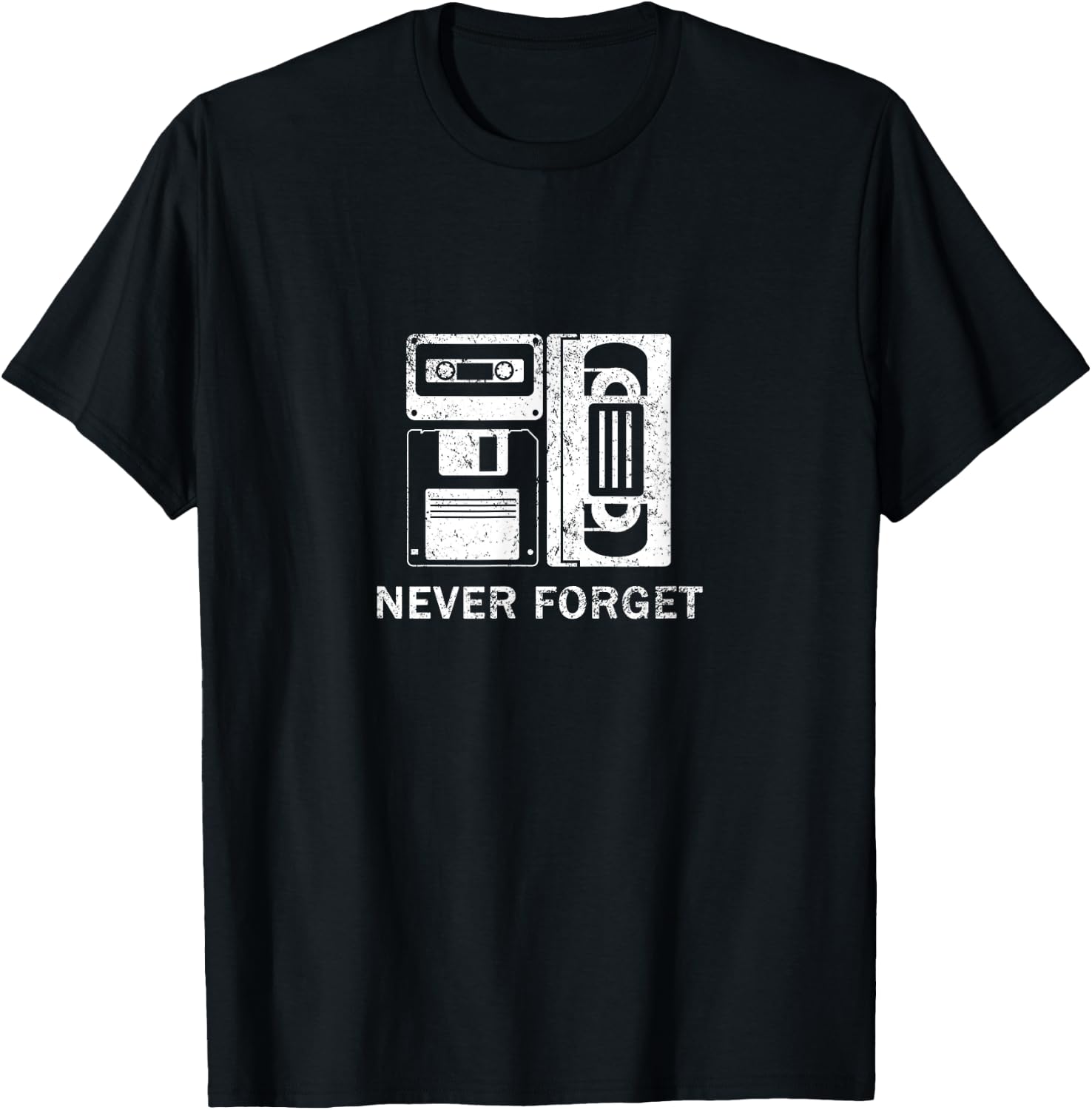 Never Forget Funny Retro T-Shirt - T-Shirt | Black