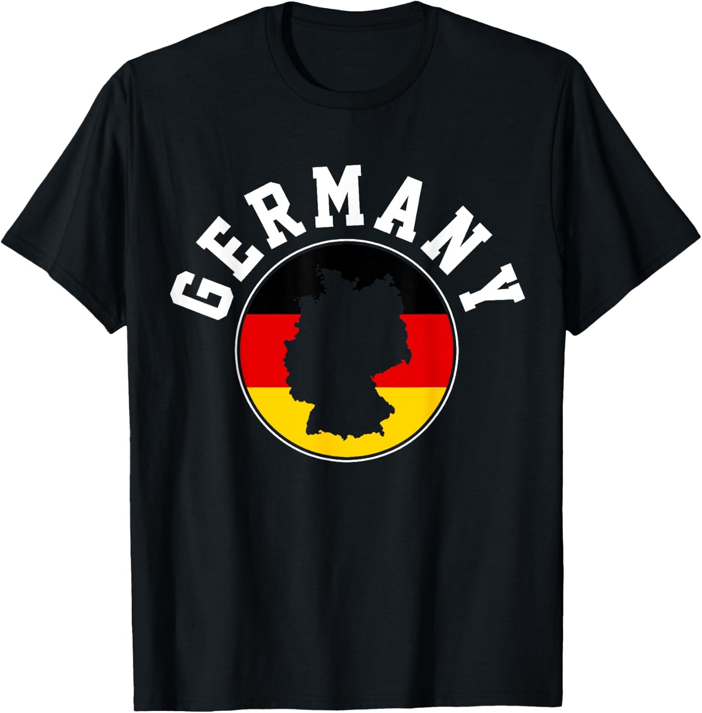 Germany German Flag Map Gift T-Shirt - T-Shirt | Black