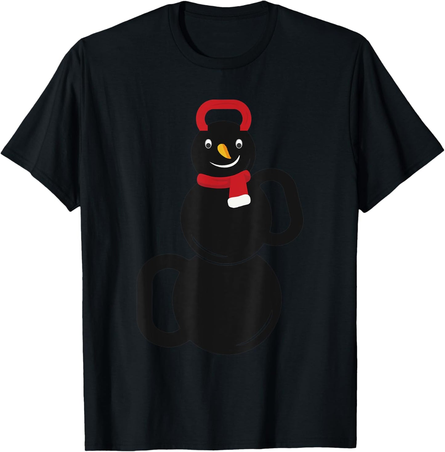 Christmas Snowman Kettlebell Exercise T-Shirt - T-Shirt | Black