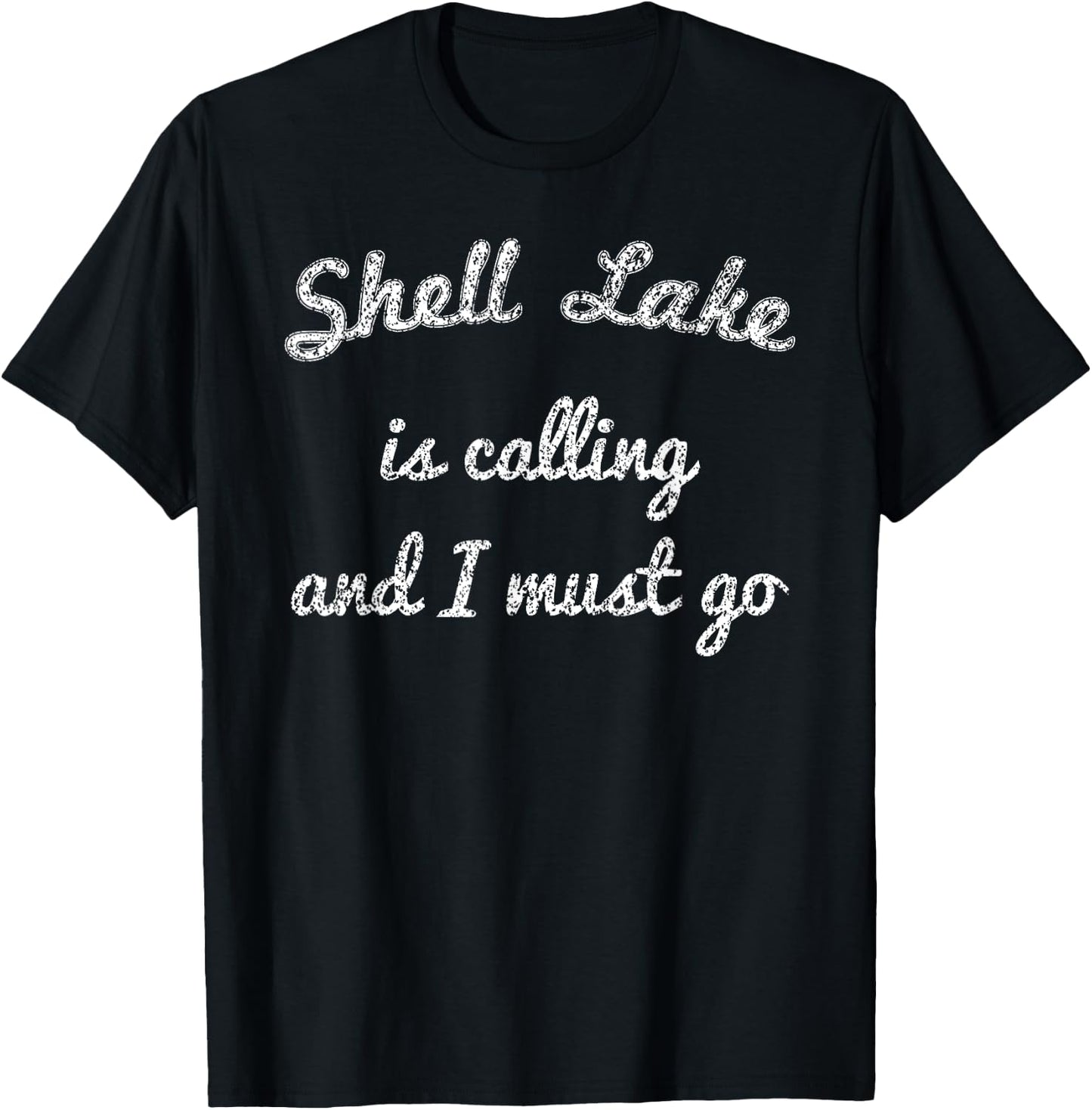 SHELL LAKE WISCONSIN Funny Fishing Camping Summer Gift Men Women Kids T-Shirt - T-Shirt | Black